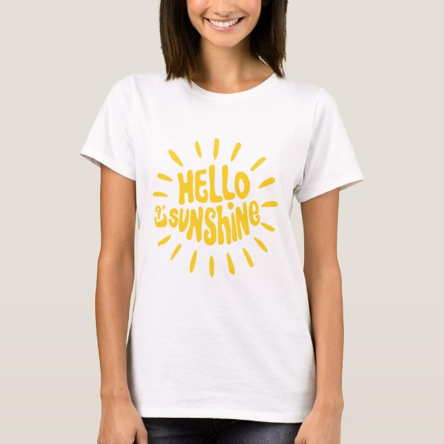 Camiseta Hola Sunshine Letting Yellow Sun Text Design T- (Anverso)