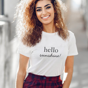 Camiseta Hola Sunshine   Moderno estilo Minimalista Feliz