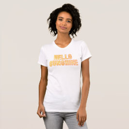 Camiseta Hola Sunshine Naranja amarillo Tee de estilo retro