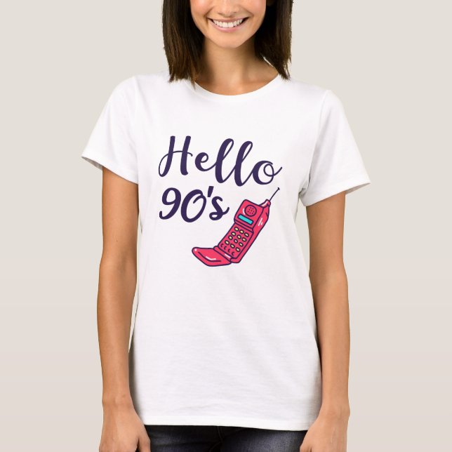 Camiseta Hola teléfono móvil de los 90 (Anverso)