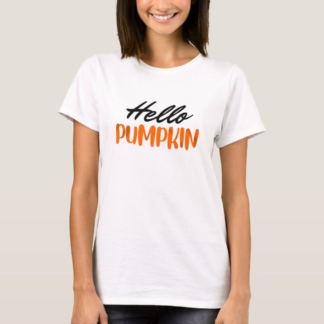 Camiseta Hola Temporada de Caída de Calabaza Otoño (Anverso)