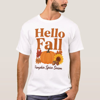 Camiseta Hola Temporada de Especias de Calabaza de Otoño |