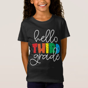 Camiseta Hola tercer grado - Cute colorido de vuelta a la e