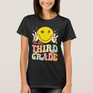 Camiseta Hola tercer grado Hippie Smile Face 3º grado de vu