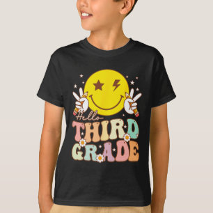 Camiseta Hola tercer grado Hippie Smile Face 3º grado de vu