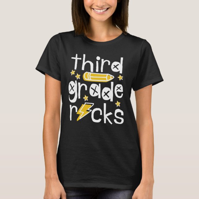 Camiseta Hola, tercer grado roca a profesor de tercer grado (Anverso)