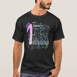 Camiseta Hola tipografía de primer grado Happy First Day O
