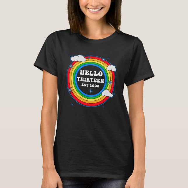 Camiseta Hola Trece Octubre 2008 Nubes De Arcoiris Cutas 13 (Anverso)