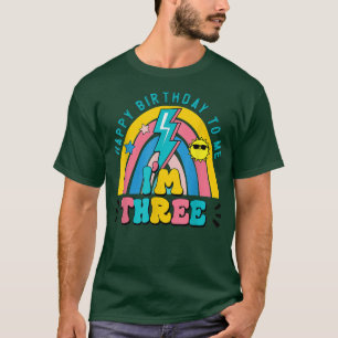 Camiseta Hola Tres Arcoiris Tengo 3 Años Feliz Cumpleaños