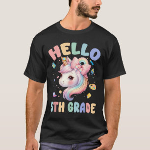 Camiseta Hola unicornio maestro de quinto grado primer día