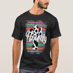 Camiseta HOLA  Vaca Leopardo Cactus Serape Estampa Cactus T
