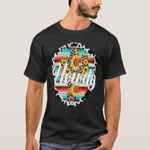 Camiseta HOLA  Vaca Leopardo Cactus Serape Estampado Cactus
