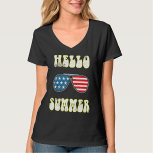 Camiseta Hola vacaciones de gafas de sol en la playa de ver