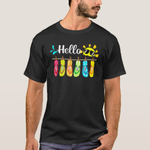 Camiseta Hola vacaciones de verano Flip Flops Aloha Hawaii