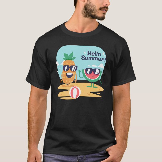Camiseta Hola vacaciones de verano Helados Crema Sun Beach  (Anverso)