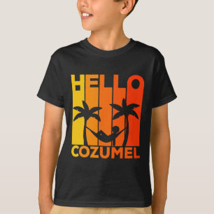 Camiseta Hola vacaciones isla Cozumel atardecer