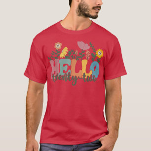 Camiseta Hola Veintidós Flores Tengo 22 Años Feliz Bir