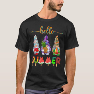 Camiseta Hola verano colorido Gnome Summertime Beach Vacat