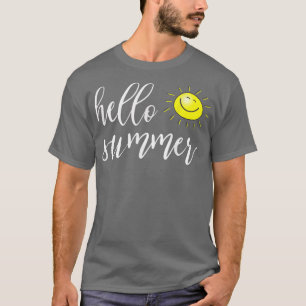 Camiseta Hola verano con sol feliz para las vacaciones de v
