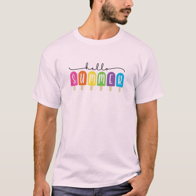 Camiseta Hola verano con texto colorido (Anverso)