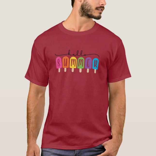 Camiseta Hola verano con texto colorido (Anverso)