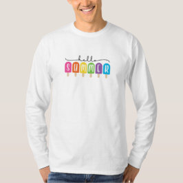 Camiseta Hola verano con texto colorido