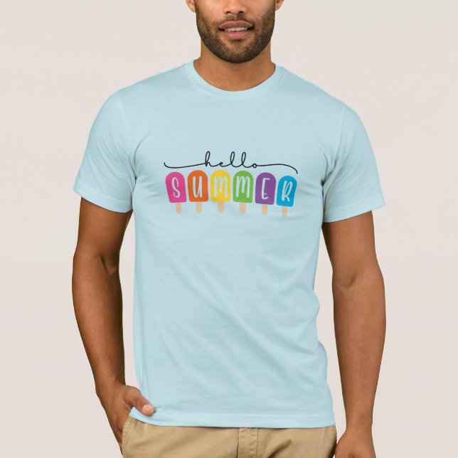 Camiseta Hola verano con texto colorido (Anverso)