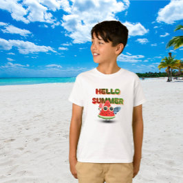 Camiseta Hola Verano Cute Sandía Arte de Playa