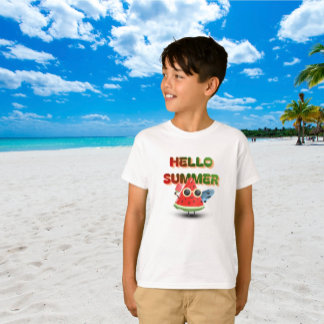 Camiseta Hola Verano Cute Sandía Arte de Playa