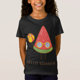 Camiseta Hola verano Cute sandía de verano gafas de sol Vac