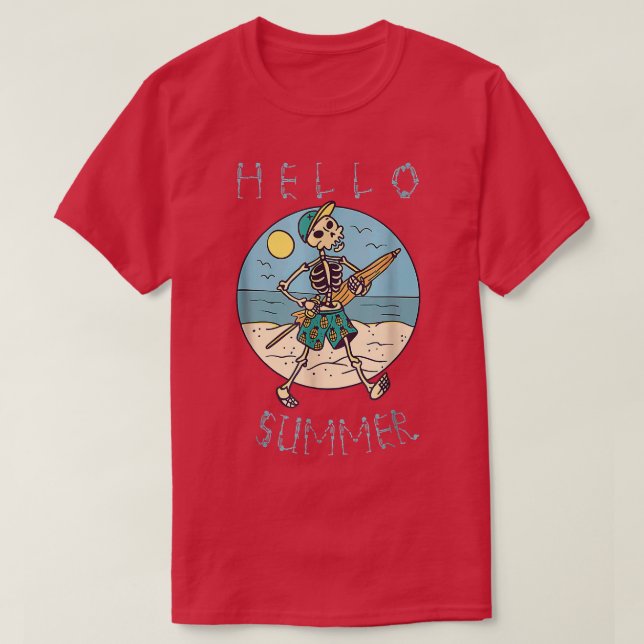Camiseta Hola verano de 2022, divertido profesor de esquele (Diseño del anverso)