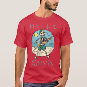 Camiseta Hola verano de 2022, divertido profesor de esquele