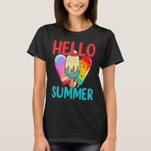 Camiseta Hola Verano El Último Día De La Escuela Helado Cer