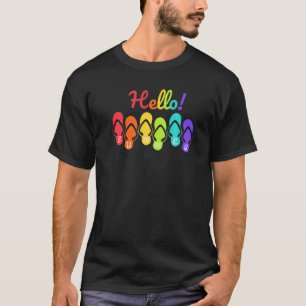 Camiseta Hola Verano Flip Flops Sand Surf vacaciones de ver