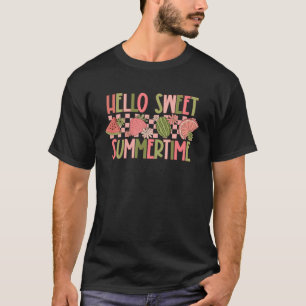Camiseta Hola verano Floral Retro dulce Fruto fresa W