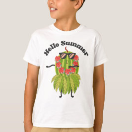 Camiseta Hola Verano Funny Watermelon Fruit Con Sunglasse