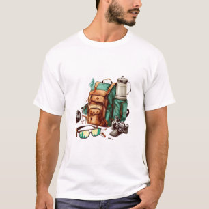 Camiseta Hola Verano Gráfico de Palma Retro para Camping 
