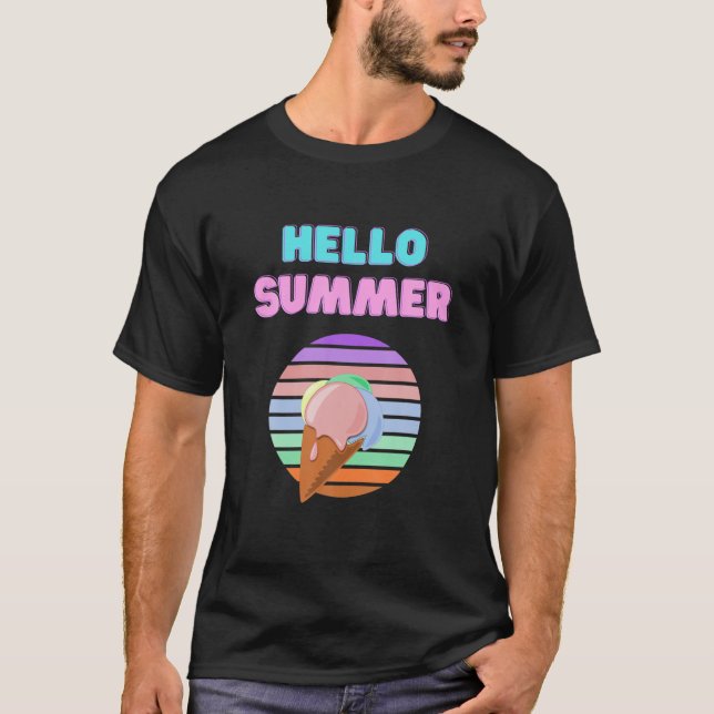 Camiseta Hola verano - helado crema Cone Sunny Summertime V (Anverso)