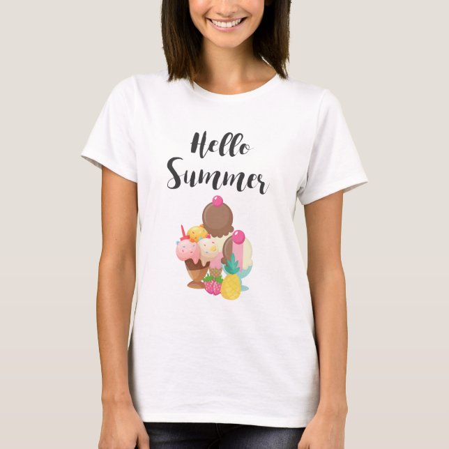 Camiseta Hola verano Ice Creams Delights (Anverso)