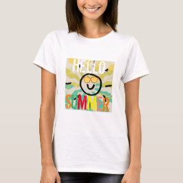 Camiseta Hola verano lindo colorido chic elegante mujeres 