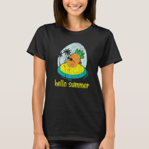 Camiseta Hola verano Piña de piña Alimento de frutas tropic