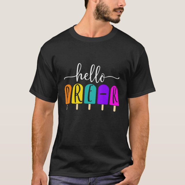 Camiseta Hola verano preescolar maestro verano helado (Anverso)