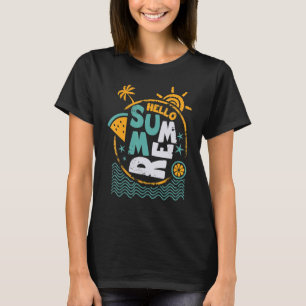 Camiseta Hola verano Retro Sunset Watermelon Beach Vacatio