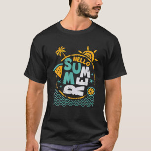 Camiseta Hola verano Retro Sunset Watermelon Beach Vacatio