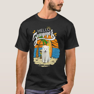 Camiseta Hola verano Samoyed Dog vacaciones de vacaciones