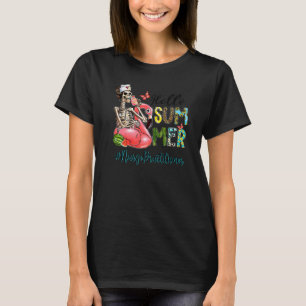 Camiseta Hola verano Skull Flamingo Float Nurse Practicació