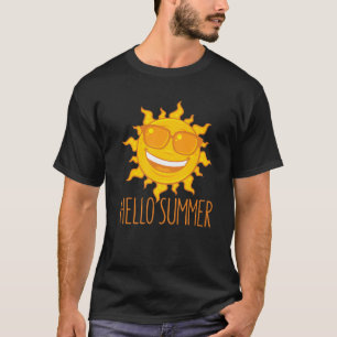 Camiseta Hola verano Sonriente Sol con gafas de sol Persona