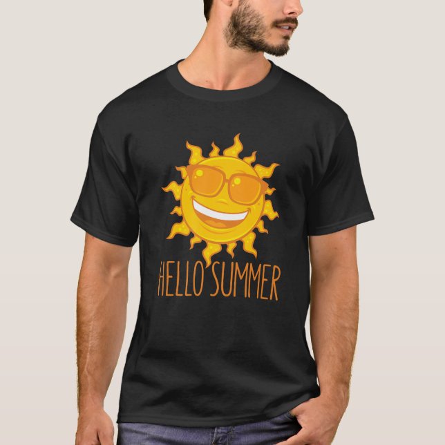 Camiseta Hola verano Sonriente Sol con gafas de sol Persona (Anverso)