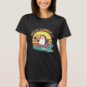 Camiseta Hola Verano, Tucán en Tabla de Surf