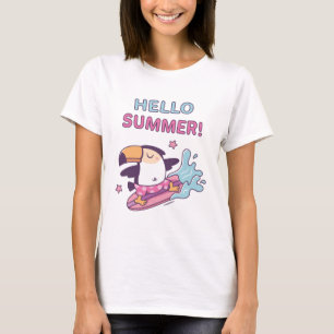 Camiseta Hola Verano, Tucán Surfista, Haz Olas